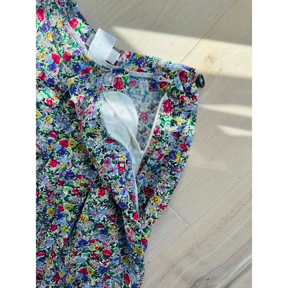 Vintage 90s Liz Claiborne Floral print Knee Length Skirt Pockets Spring - Picture 8 of 8